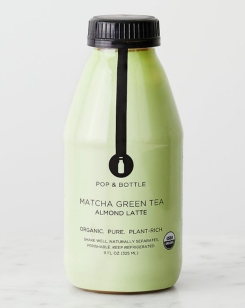 Pop & Bottle's Organic Matcha Almond Milk Latte combines the unique flavor of premium Japanese Matcha with the natural sweetness of organic dates. Packed with antioxidants and bursting with flavor, this naturally caffeinated beverage is a perfect late morning snack or afternoon pick me up. A super-popular flavor! Women owned!