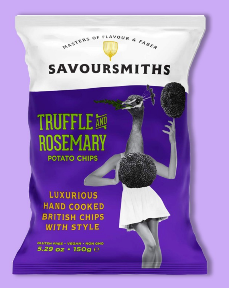 Organic, gluten free, non-GMO, potato chips! Woman Owned and super tasty.  Wild, earthy and decadent black Italian summer truffle complimented by fresh sprigs fragrant rosemary.