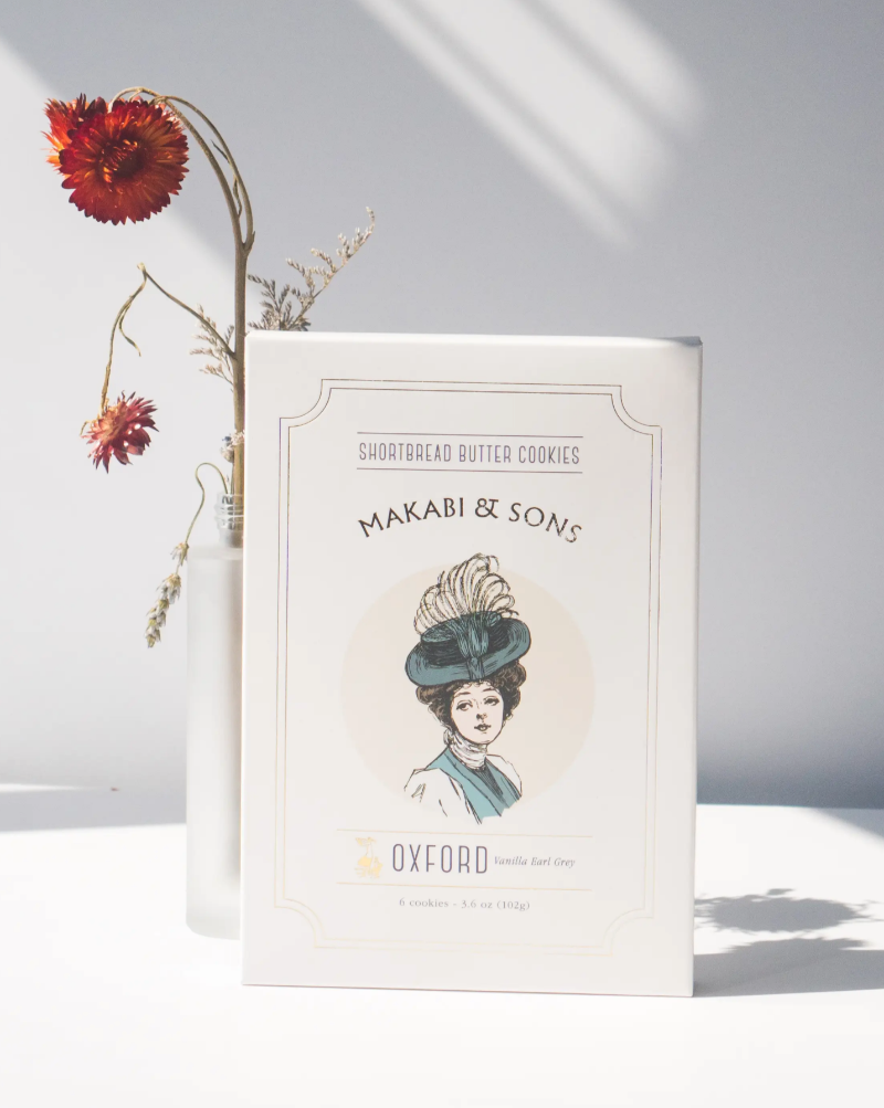 Shortbread butter cookies with creamy vanilla and fragrant earl grey tea.   Woman owned.