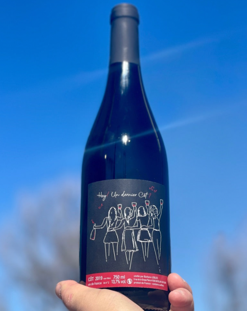 100% Cot (malbec) Loire, France.  Woman winemaker - Barbara Lebled . All natural. Like a farmer's market basket of dark plums and boysenberries. Earth and balsamic. Animal and earthy yer surprisingly light on its feet.
