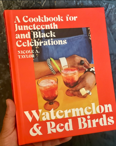 All-day cook-outs with artful salads, bounteous dessert spreads, and raised glasses of “red drink” are essential to Juneteenth gatherings. In Watermelon and Red Birds, Nicole puts jubilation on the main stage.