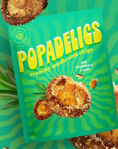 Trippin’ flavor. Killer crunch. Popadelics' are a radical sensory experience of taste and crunch, thanks to their intense flavor combinations and revolutionary cooking method. They’re psyched to turn everyone (even you, mushroom doubters) on to the superpowers of mushrooms-one crunchy little flavor trip at a time.