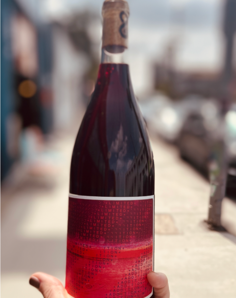 Trousseau, Gamay, Pinot Noir.  Willamette, Oregon  Woman winemaker - Bree Stock. All natural. Ripe red beets freshly picked and covered in dirt. Alpine strawberries. Rhubarb zinger. Honest, meaty and gamay, wild and exotic trousseau and linear pinot noir.