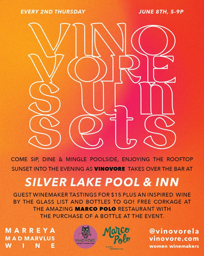 Come sip, dine and mingle poolside—and enjoy the rooftop sunset into the evening as Vinovore takes over with our special guest winemaker. Tastings are $15 per person, plus an inspired wine-by-the-glass list and bottles to go! FREE corkage at the amazing Marco Polo restaurant below, with a purchase of a Oest bottle at the event, at retail pricing!