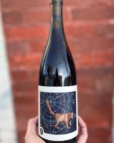 100% Frontenac Gris Wisconsin.  Woman winemaker - Erin Rasmussen. All natural. Orange Wine Ramato style. Copper pennies in a red raspberry leather loafers. Warm minerals. Dried dates. Roasted veggies. Spiced cocoa.