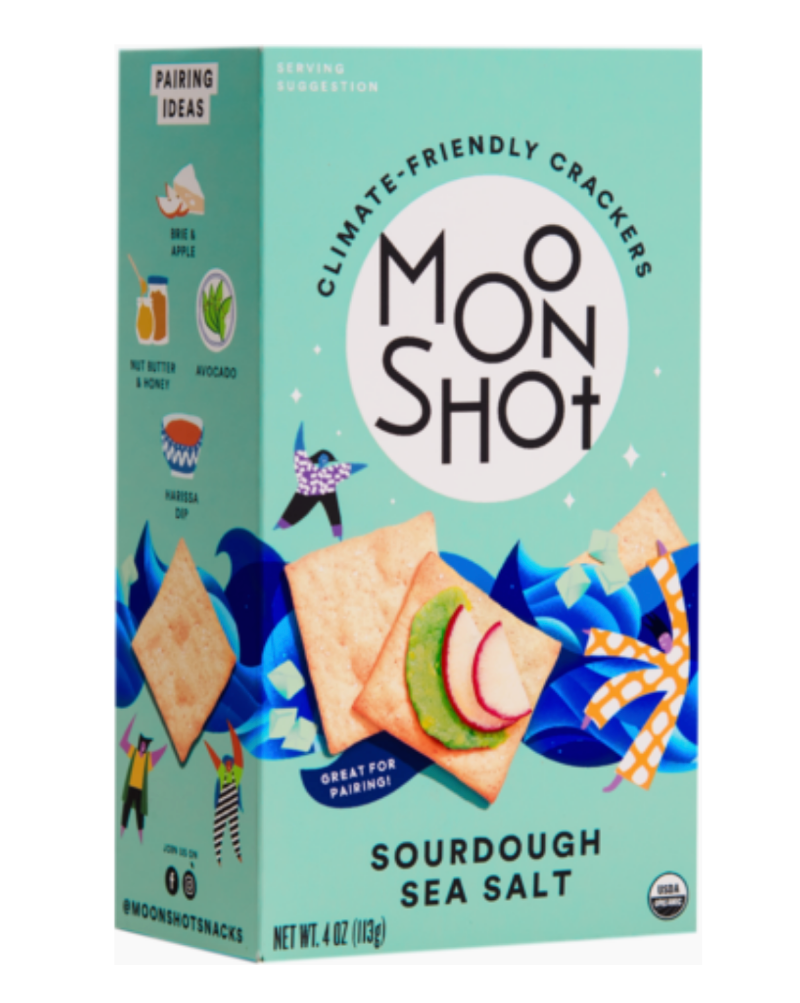 We turned the world’s most delicious (and climate-friendly) herb garden into a cracker. These savory morsels pair well with soup, garden vegetables, and love for the planet. Moonshot is proud to use organic, regenerative ingredients, to be carbon neutral and kosher, and to be female BIPOC founded. Size: 4oz.