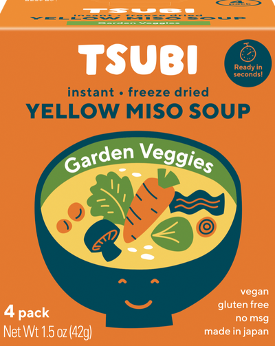 FLAVOR: Yellow (Classic Awase) Miso with Garden Veggies Plant-Based / Vegan. Non GMO. Gluten-Free. No Preservatives. No MSG. Low Sodium. Fully traceable ingredients sourced and made in Japan. Natural probiotics (Miso is fermented soybeans). Travel friendly, kid-friendly, camping & hiking friendly, school & work-friendly! So convenient and easy to make. Just add 3/4-1 cup HOT water and wait 20 seconds :) 4 individually packed single packs per box.