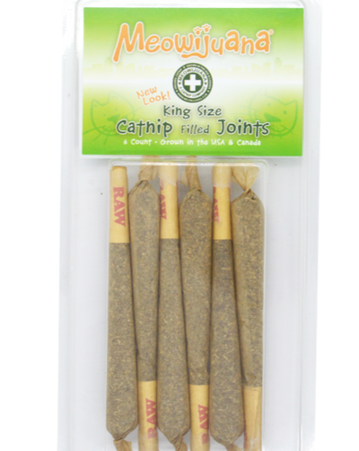 A purrfect one-time nip session for your furry friend. These King Catnibas™ J’s are stuffed full of our organic catnip and rolled in King sized papers. Simply break the J in half, sprinkle the nip and watch your cat roll around in delight! Not for human consumption. (cause duh, why would you smoke catnip?). 6 per jewel case.